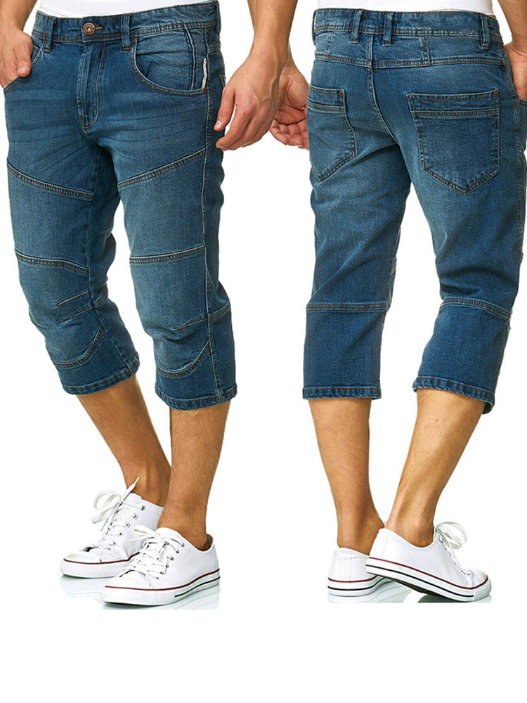 Vanærende Åre midler Men Fashion Skinny Summer Capris Jeans Casual Street 3/4 Jeans Pant Denim  Shorts Plus Size M~4XL - Walmart.com