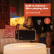 JBL Authentics 300 - Portable smart home speaker with Wi-Fi, Bluetooth and voice assistants with retro design. - Black