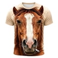 thumbnail image 5 of TGPMGRZ Cartoon T Shirt for Kids Back to School Short Sleeve Funny 3D Animal Tops Halloween Party #A03 Khaki 13-14 Years, 5 of 6