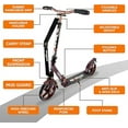 thumbnail image 3 of Hurtle Scooter – Scooter for Teenager – Kick Scooter – 2 Wheel Scooter with Adjustable T-Bar Handlebar – Folding Adult Kick Scooter with Alloy Anti-Slip Deck with ‎1 Pounds limit weight, 3 of 5