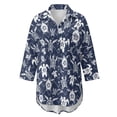 thumbnail image 4 of Xoenoiee Sea Turtle Print Womens Bathing Suit Cover Ups Side Split Long Sleeve Bikini Swimsuit Coverup Button Down Beach Dress Shirt Plus Size, Size XL, 4 of 7