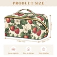 thumbnail image 4 of FORMRS Makeup Bag Travel Cosmetic Organizer for Women Fold Flat Zipper Pouch with Handle, Beige Strawberry, 4 of 8
