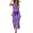 thumbnail image 2 of Purple Butterfly Dress Fashion Boho Beach Long Dresses Female Party Printed Maxi Dress, 2 of 9