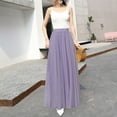 thumbnail image 5 of Sngxgn Women's Basic Versatile Stretchy Flared Casual Midi Skater Skirt(Purple,S), 5 of 8