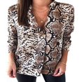 thumbnail image 3 of Blouses à Manches Longues Imprimé Serpent pour Femmes Chemise Vintage, 3 of 5