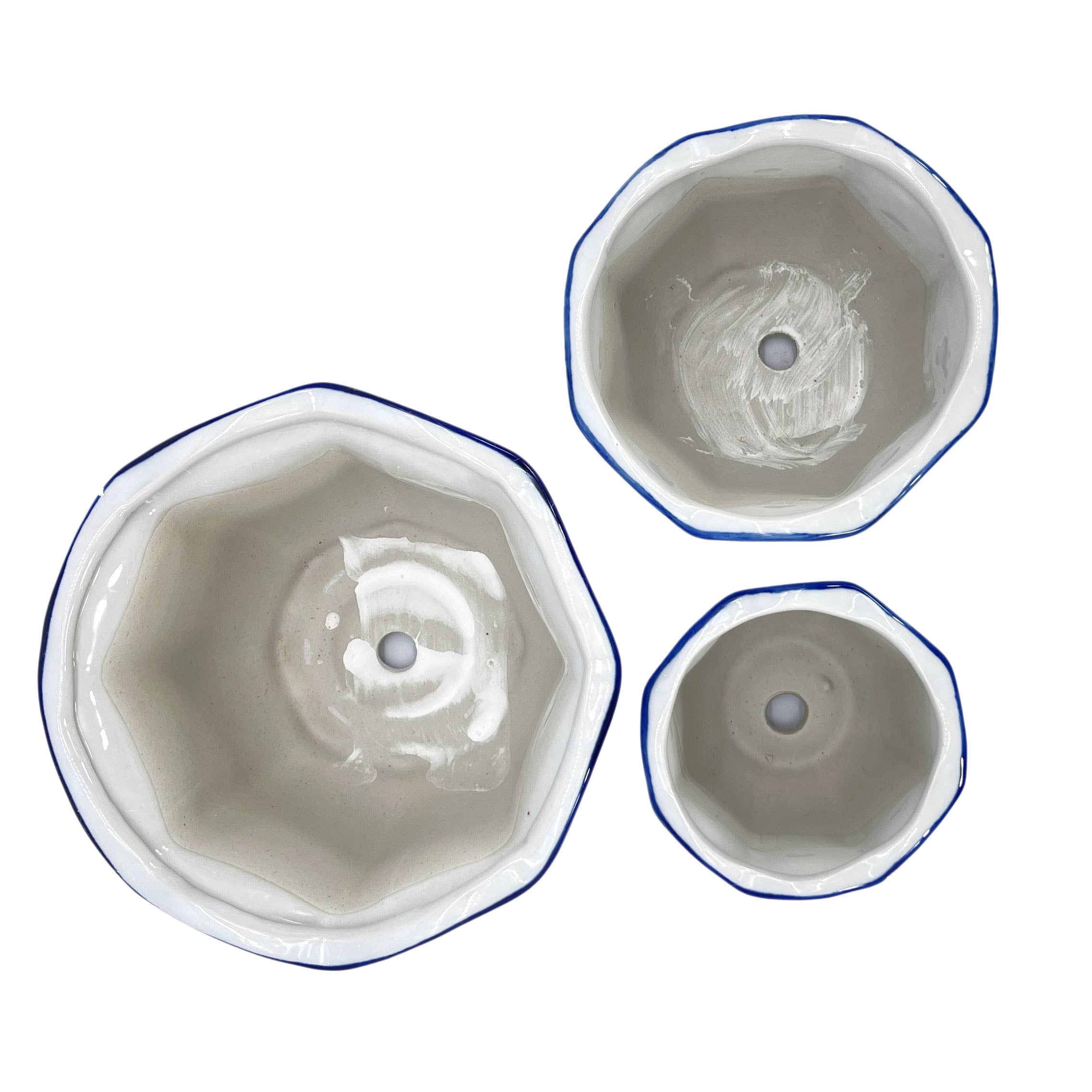 Galt International Set of 3 - 4.5"/6"/8" Ceramic Chinoiserie Planter Pot Set