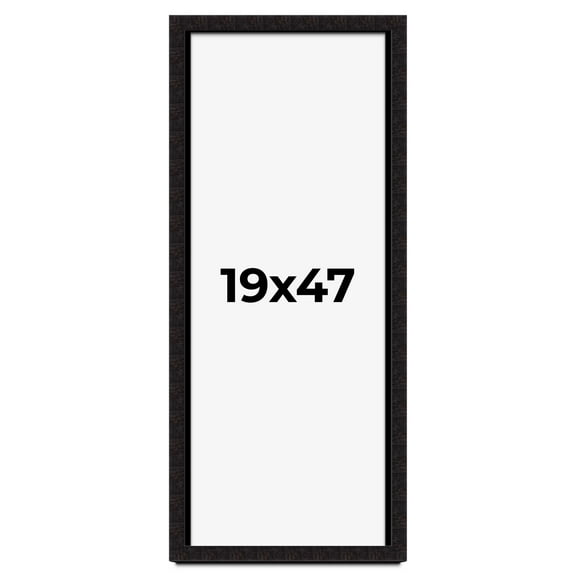 19x47 Shadow Box Black Solid Wood Display Picture Frame | 1 Inch Rabbet Depth | | 1.375 Inch