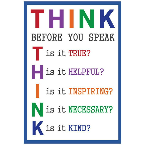 Think Before You Speak Thinking Reflection Motivational Education ...
