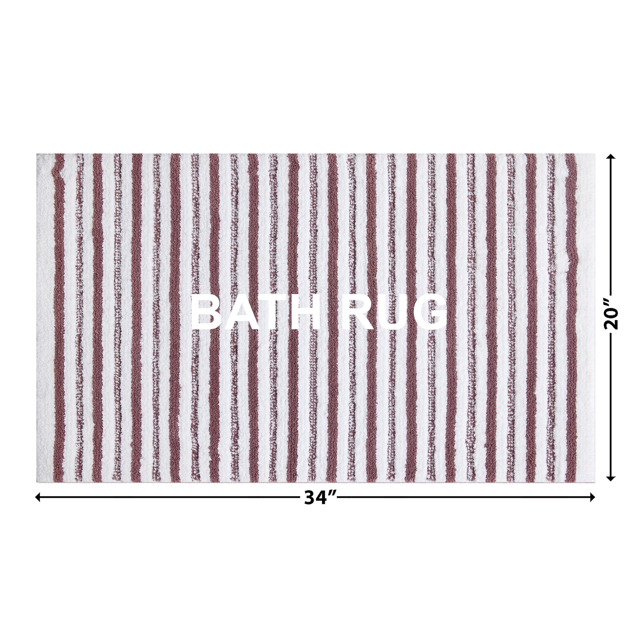 Better Homes & Gardens Signature Soft Tufted Stripe Bath Rug, Violet Gem & White, 20" x 34"