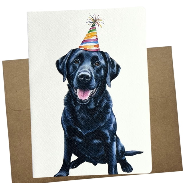 Tarjeta de Cumpleaños Whitman and Daughter Labrador Negro 13x18 cm