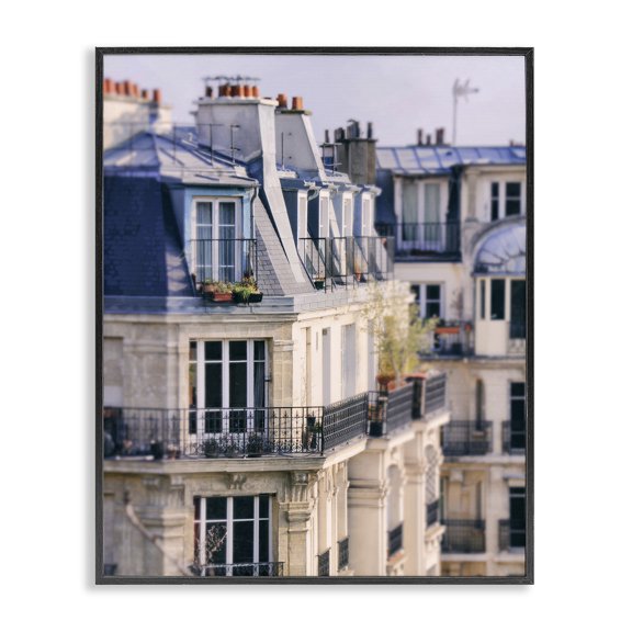 Stupell Industries Transitional Parisian Architecture Buildings Black Framed Giclee Art, 16 x 20, by Carina Okula