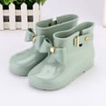 thumbnail image 6 of Toddler Green Rain Boots 3D Bow Green Kids Boys Girls Lightweight Shoes, 6 of 7