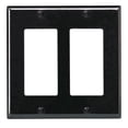 thumbnail image 1 of Placa de pared Leviton 80409-E de 2 elementos Decora GFCI Termoendurecible negra, 1 of 2