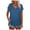 Blue, variant on XIYON Womens Tops Trendy Ladies Solid Color V Neck Slit Tee Casual Short Sleeve Top Vacation Tee Tops