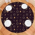 thumbnail image 2 of Dark Purple Sun Moon Star Pattern Round Fitted Tablecloth with Elastic Edge,Dining Table Cover Waterproof,Outdoor Round Tablecloth for Camping,Dining,Indoor and Outdoor, 2 of 7
