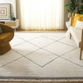 thumbnail image 3 of SAFAVIEH Easy Care Myrtle Cross Cotton Machine Washable Area Rug, Ivory/Black, 8' x 10', 3 of 12
