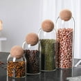 thumbnail image 3 of Bocal de Rangement en Verre avec Bouchon en Liège Transparent, Organisateur Scellé pour Bouteilles, Bocal à Bonbons, Bocal à Grains de Café 1600ml, 3 of 8