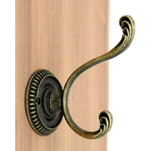 ABCISI 4 PCs Antique Bronze Wall Mounted Hooks -Heavy Duty Coat Hanger  Hook Robe Hook for Livingroom Bedroom Bathroom Wall Kitchen Closet