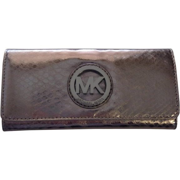 Michael Kors Fulton Flap Continental Leather Wallet, Gunmetal