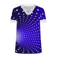 thumbnail image 4 of Patlollav Women Tshirts Under $10, Women's Summer Tops V-Neck Lace Patchwork Printed Short Sleeve Casual Blouse S-Xxxl, 4 of 6