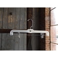 thumbnail image 5 of NAHANCO #1600RCLH 14" White Heavy Weight Plastic Skirt/Pant Hangers with Chrome Clips (Pack of 100), 5 of 6