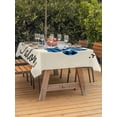 thumbnail image 3 of Outdoor Tablecloth with Umbrella Hole for Patio/Picnic/Party/Camping, Cats Pawprints Waterproof Table Cloth Rectangle Table Cover Washable, Yellow Black Buffalo Plaid Simple Beige (60"x 102"), 3 of 8