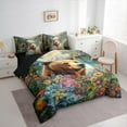 thumbnail image 3 of Feelyou Rustic Bear Animal Twin Bedding Sets 7-Piece, Spring Flower Floral Bedding Comforter Set, Jungle Wildlife Print Reversible Sheet Sets, Lightweight Room Decor, 3 of 8