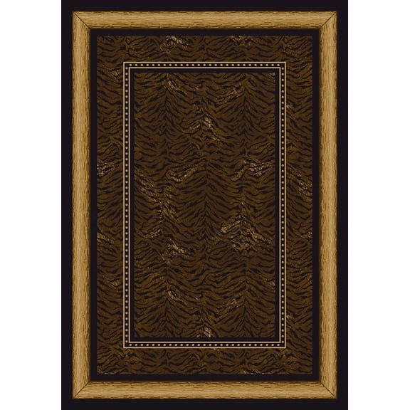 Milliken Black Animal Print Area Rug Chongwe Onyx - Aprx 7' 8" x 10' 9"