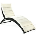 thumbnail image 4 of Gymax Chaise Longue Pliante en Rotin Osier avec Coussin pour Patio Extérieur, 4 of 10