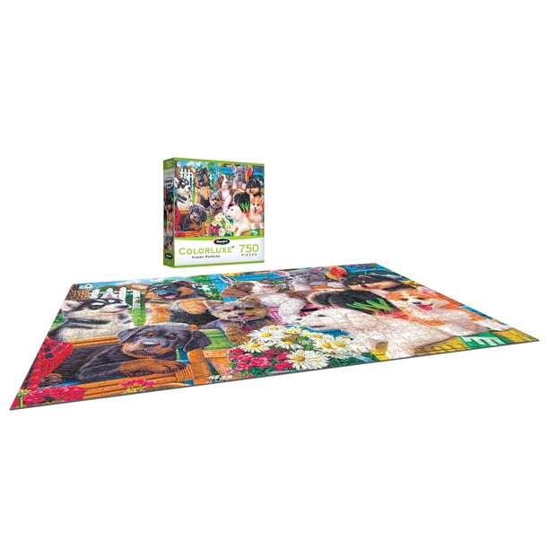 RoseArt Colorluxe 750-Piece Funny Puppies Adult Interlocking
