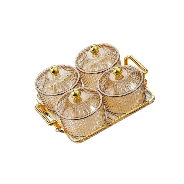 Fruit Snacks Serving Platter Serving Bowls Storage Container for Plate Party Wedding Amber 4 Bowls