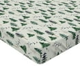 thumbnail image 4 of Ambesonne Jungle Fitted Sheet, Autumnal Birds Forest Pines, Full Size, Eggshell Fern Green and Plum, 4 of 5