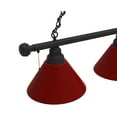 thumbnail image 2 of Burgundy 3 Shade Billiard Light with Black Fixture, 2 of 5