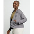 thumbnail image 2 of Hanes Originals Women's French Terry Hoodie, Full Zip Black Heather L, 2 of 4