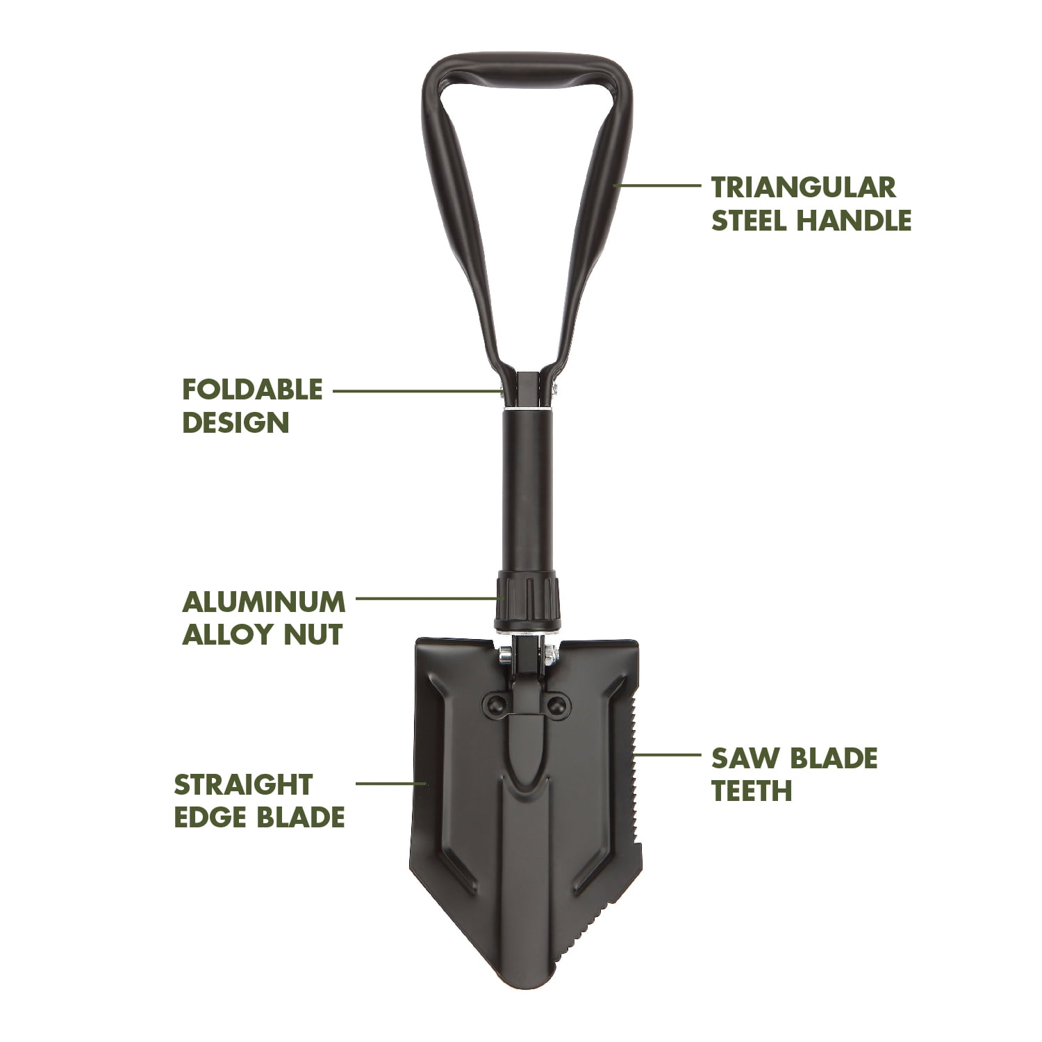 Ozark Trail Heavy Duty Steel Folding Shovel Black Oman Ubuy