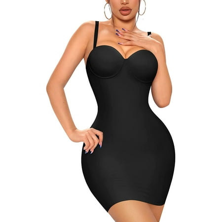

Molutan Women Dress Bodywear Full Slip Shapewear Bodysuit Lingerie Body Shaper with Built-in Bra Tops Smooth Back