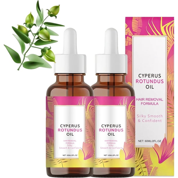 Aceite de Cyperus rotundus para depilación: aceite hidratante natural calmante para reducir los vellos encarns y suavizar la piel. Ligero y no graso.