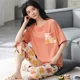 thumbnail image 5 of Conjuntos de pijama de verano para mujer, ropa de dormir con estampado de dibujos animados, manga corta y pantalones, traje de 2 piezas, ropa de estar por casa informal, ropa de casa para mujer, 5 of 5