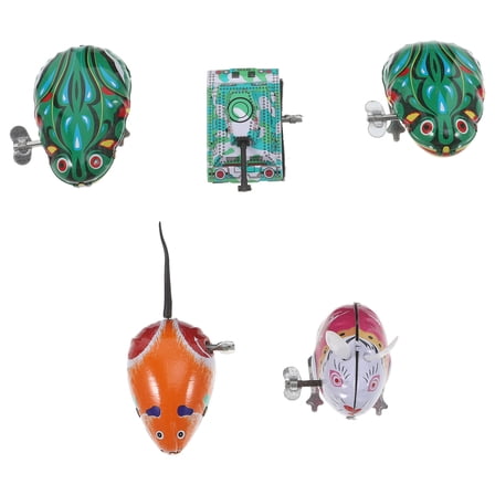 Topbathy 5Pcs Spring Wind Up Toys Assorted Color Iron Animal Shapes Party Favors Collectors