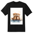 thumbnail image 2 of Plus Size Shirt for Women Black Tops for Women Short Sleeves Shirt for Women Cute Otter T Shirt Crewneck Shirt for Women XL, 2 of 5