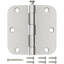 TDCHINGES 108 Pack Door Hinges 3-1/2 in. 5/8" Round Corner Hinge, Satin Nickel
