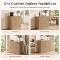 thumbnail image 4 of Hvoonc 34"W Fluted Sideboard Buffet Cabinet with Storage, Faux Marble Top, 2 Push-to-Open Doors, Adjustable Shelves, Modern Accent Cabinet for Dining Room, Living Room, Entryway, Natural Oak, 4 of 9