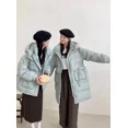 thumbnail image 3 of Abrigos de invierno para mujer Versión coreana de la chaqueta con capucha de plumón Chaqueta acolchada holgada y cálida gruesa de plumón de pato blanco para mujer, 3 of 5