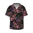 thumbnail image 4 of Salouo Orchids Flowers Pattern Cuban Collar Shirts for Men Button-Down Shirt Men's Short Sleeve Shirts Hawaiian Shirts Casual Shirts -X-Large, 4 of 6