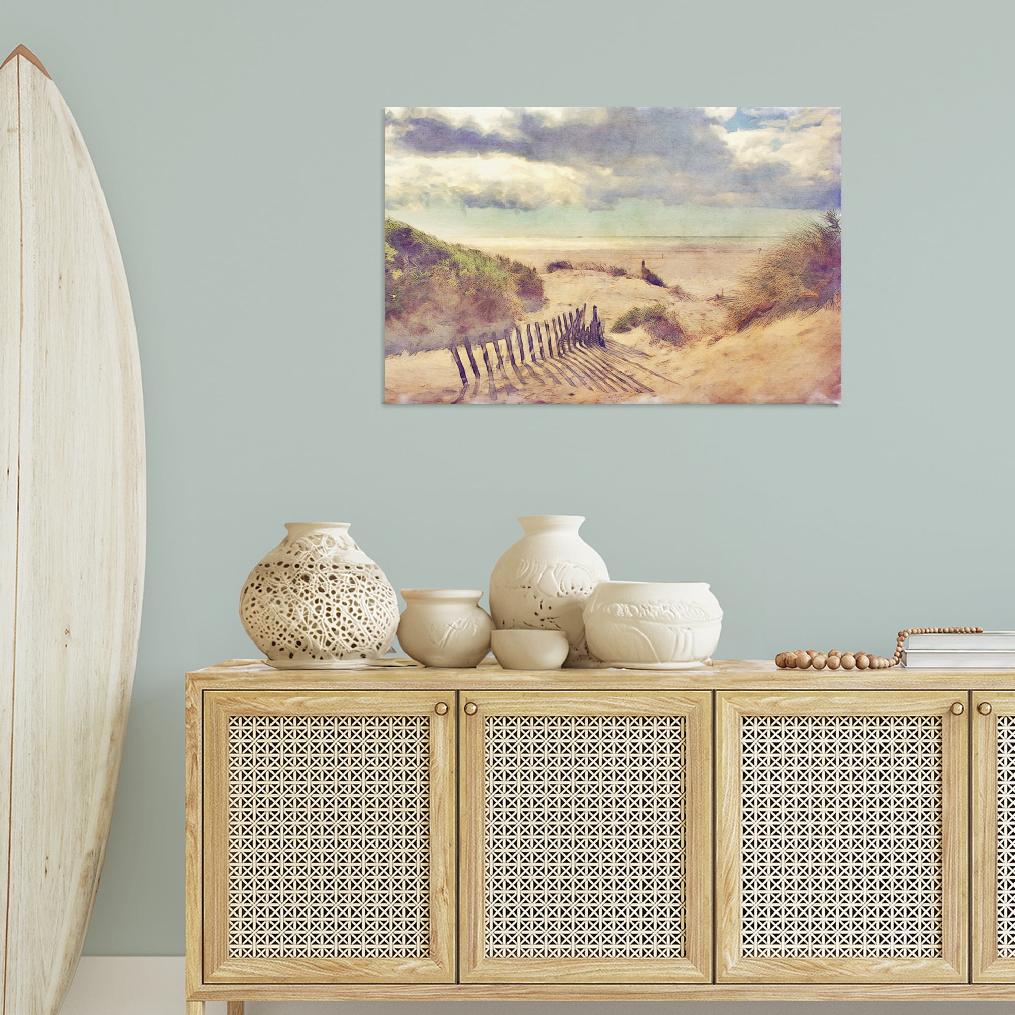 Stupell Industries Golden Sands Beach Landscape & Nature Painting Wrapped Canvas Art Print Wall Art, 36 x 24