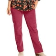 thumbnail image 2 of WREESH Womens High Waisted Pants Solid Pocket Corduroy Pants Wine, 2 of 6