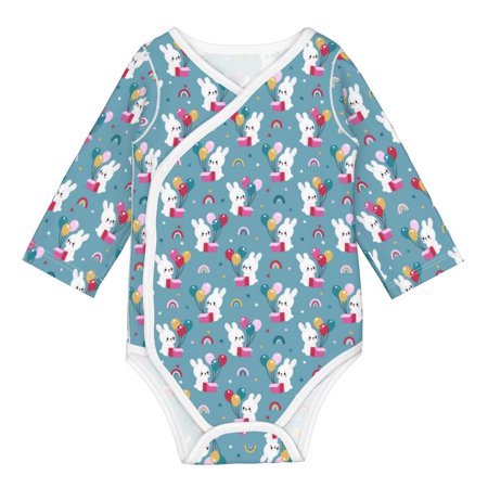 

Coaee Rabbit And Rainbow for Soft Cotton Baby Long-Sleeve Bodysuit Girls Boys Bodysuit Romper