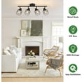 thumbnail image 4 of 4 Light Flush Mount Ceiling Spot Light Fixture Track Lighting Fixtures Ceiling Black Flush Mount Ceiling Light with E26 Base Industrial Track Lighting for Kitchen, Living Room, Dining Room, Hallway, 4 of 7