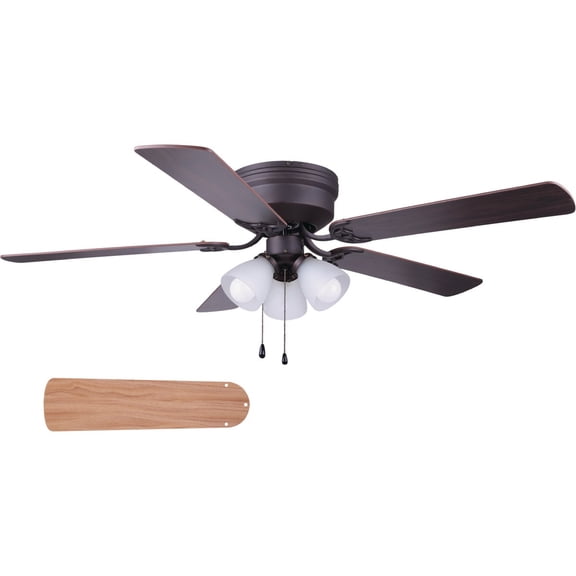 Home Impressions Adobe 52 In. Oil Rubbed Bronze Ceiling Fan with Light Kit — Residential Use, Standard Application