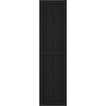 thumbnail image 4 of Ekena Millwork 14"W x 45"H Americraft Four Board Exterior Real Wood Two Equal Panel Framed Board-n-Batten Shutters (Per Pair), Black, 4 of 9